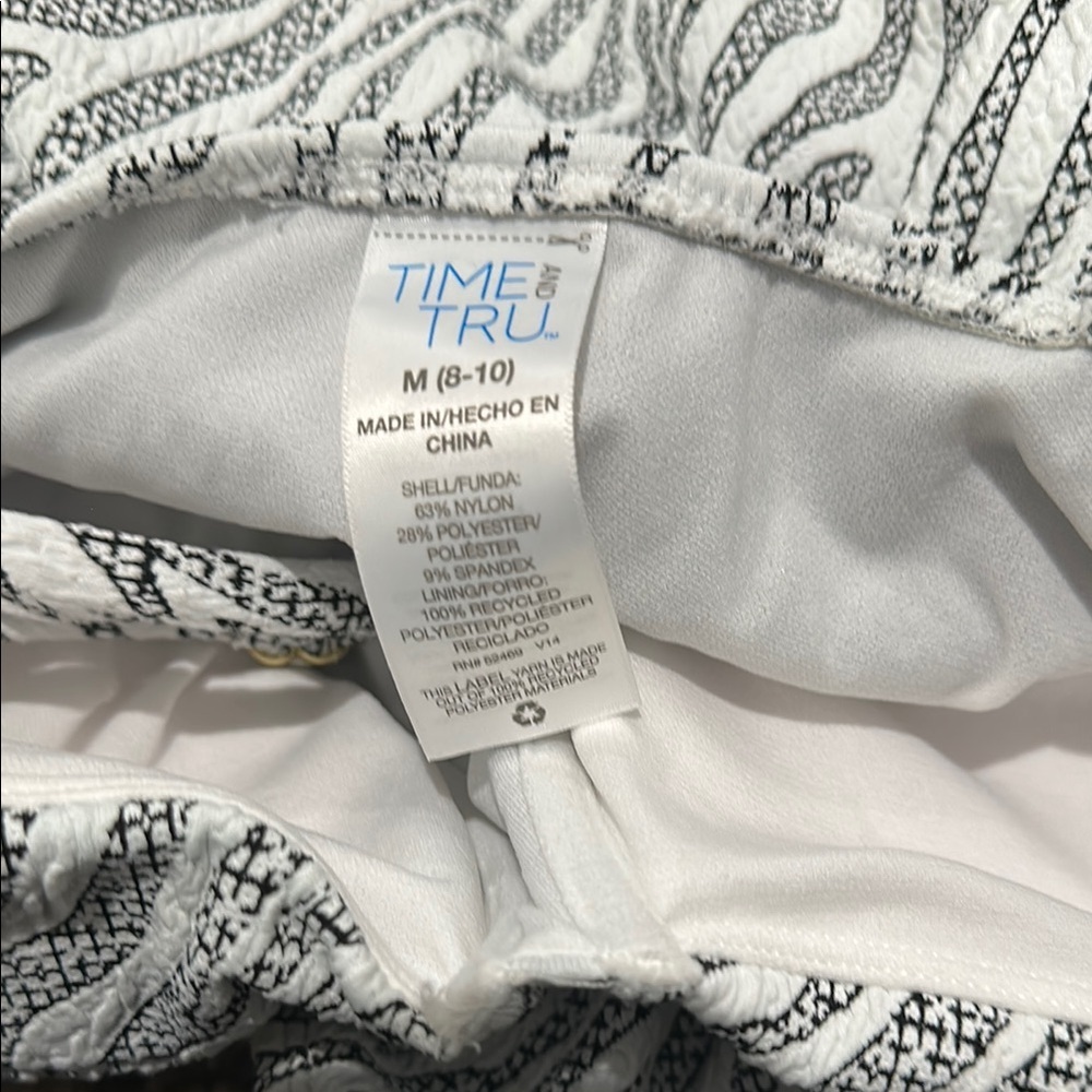 Time and Tru Black and White One Piece Swimsuit - Picture 2 of 3